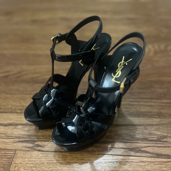 Saint Laurent Tribute T-Strap Platform Sandal - Picture 3 of 13